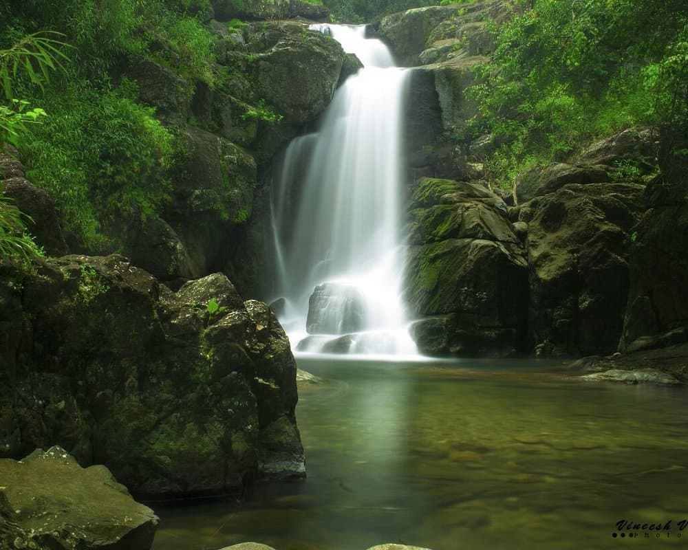 Spectacular Meenmutty Waterfalls cascading down